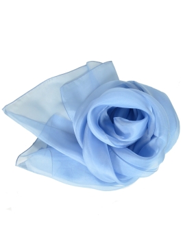 Foulard en mousseline de soie bleu ciel