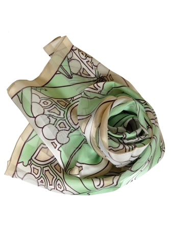 Foulard en soie Le Laurier de Mucha
