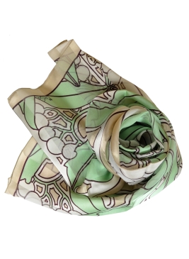 Foulard en soie Le Laurier de Mucha