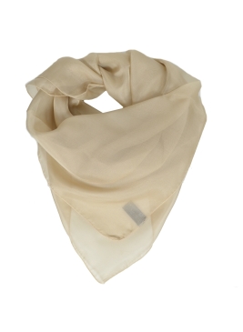 Carré en mousseline de soie beige
