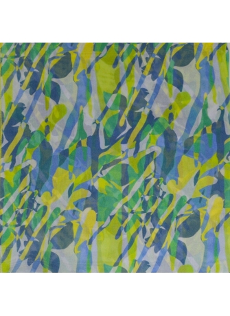 Grand Carré en soie Fleurs sauvage vert