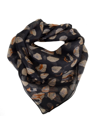 Carré en soie Emprunte noir