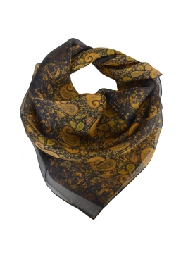 Carré en soie paisley jaune