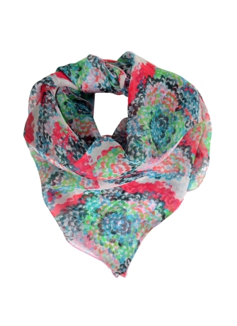 Carré en soie Coquillage rouge-vert