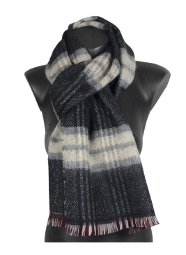 Echarpe rayée Pecan noire