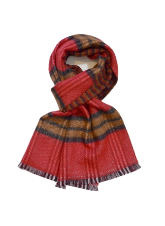 Echarpe rayée Pecan rouge