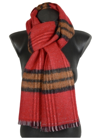 Echarpe rayée Pecan rouge