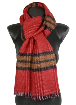 Echarpe rayée Pecan rouge