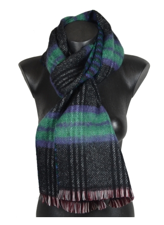 Echarpe rayée Pecan verte