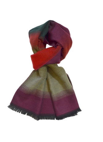 Echarpe acrylique Alexandrin rouge et kaki