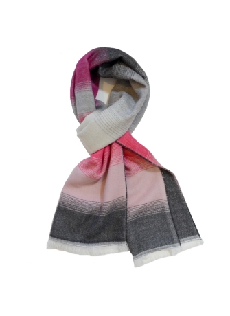 Echarpe acrylique Alexandrin rose et grise