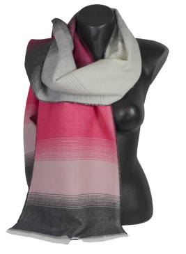 Echarpe acrylique Alexandrin rose et grise