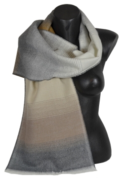 Echarpe acrylique Alexandrin beige et grise