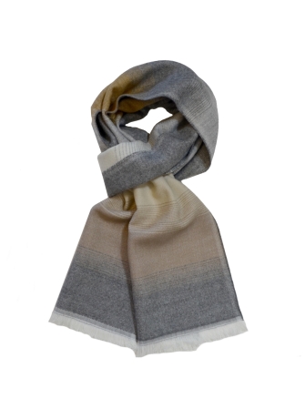 Echarpe acrylique Alexandrin beige et grise