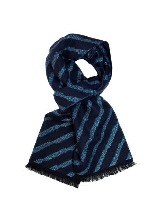 Echarpe Aphélie bleue diagonales pailletées