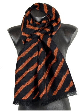 Echarpe Aphélie orange diagonales pailletées