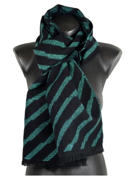 Echarpe Aphélie verte diagonales pailletées