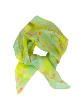 Carré en soie liberty jaune