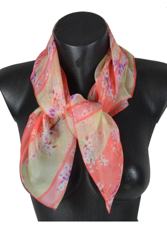 Carré en soie liberty corail