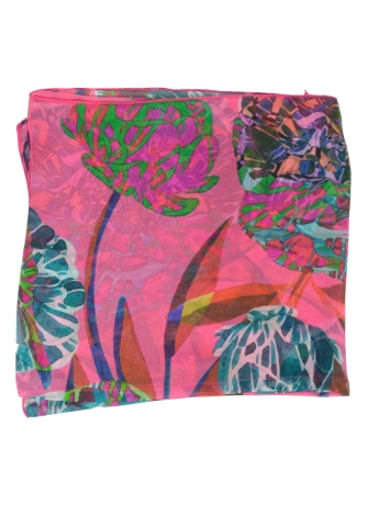 Carré en soie pivoine rose