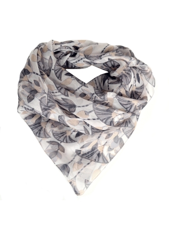 Carré en soie Lotus beige