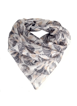 Carré en soie Lotus beige