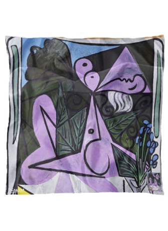 Carré en soie Nu au bouquet d'iris et au miroir de Picasso