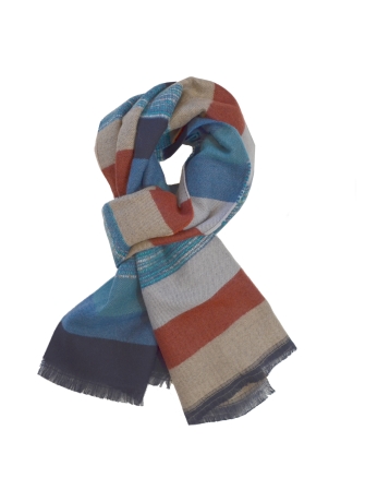 Echarpe mérinos Variation bleue