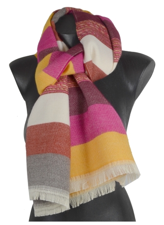 Echarpe mérinos Variation rose