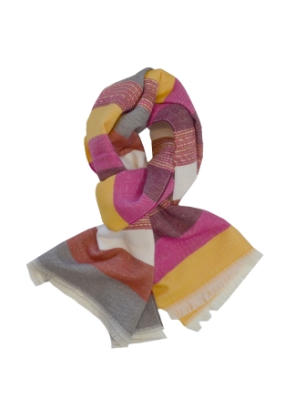 Echarpe mérinos Variation rose
