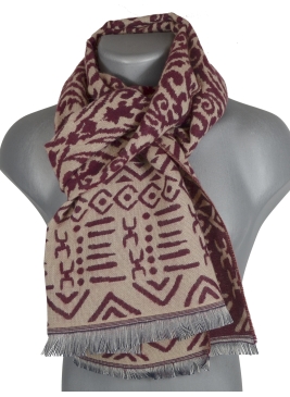 Echarpe mérinos Vadim bordeaux