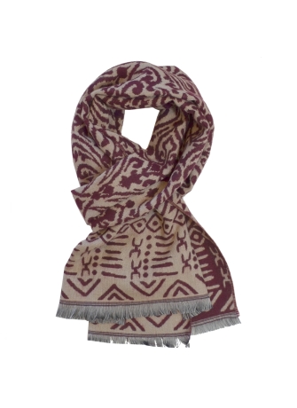 Echarpe mérinos Vadim bordeaux