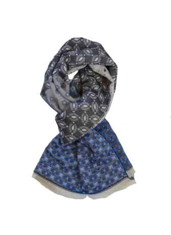 Echarpe mérinos Etincelle bleue