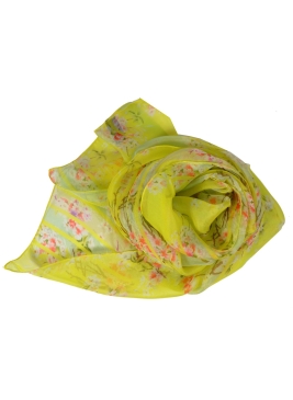 Foulard en soie Bouquet de printemps jaune