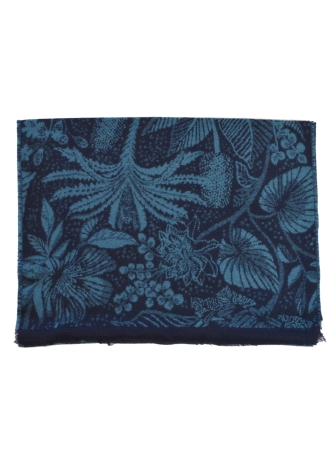 Echarpe mérinos Vanille bleue