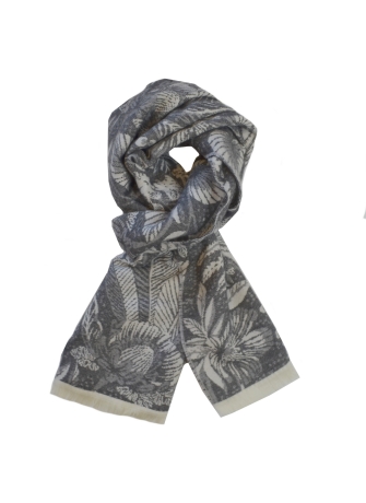 Echarpe mérinos Vanille grise