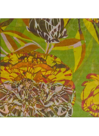 Grand Carré en soie Belle fleur vert