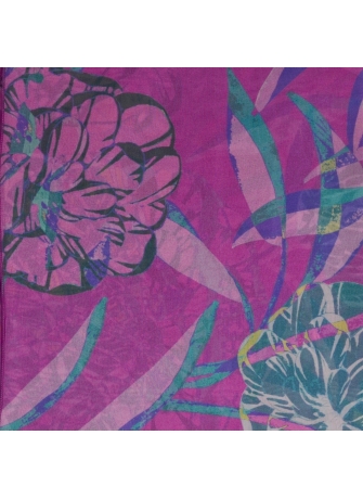 Grand Carré en soie Belle fleur rose