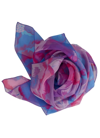 Grand Carré en soie Pivoine violet