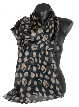Etole en mousseline de soie Empreinte noire