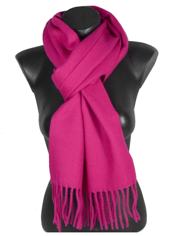 Echarpe 100% merinos unie fuchsia
