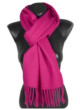 Echarpe 100% merinos unie fuchsia