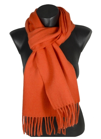 Echarpe 100% merinos unie orange