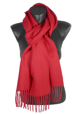 Echarpe 100% merinos unie rouge
