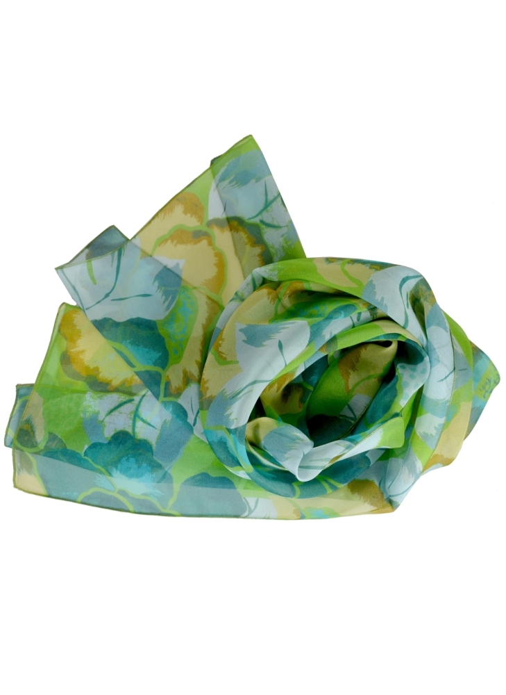 Foulard en soie Pivoine vert