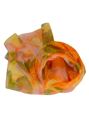 Foulard en soie Pivoine jaune