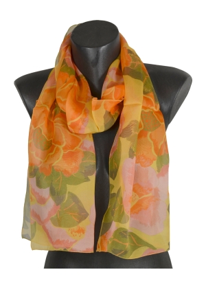 Foulard en soie Pivoine jaune