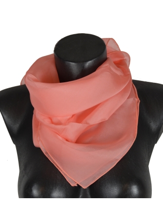 Carré en mousseline de soie pêche