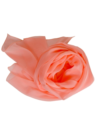Foulard 65x180 en soie pêche