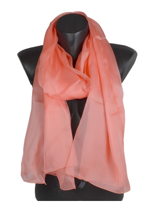 Foulard 65x180 en soie pêche